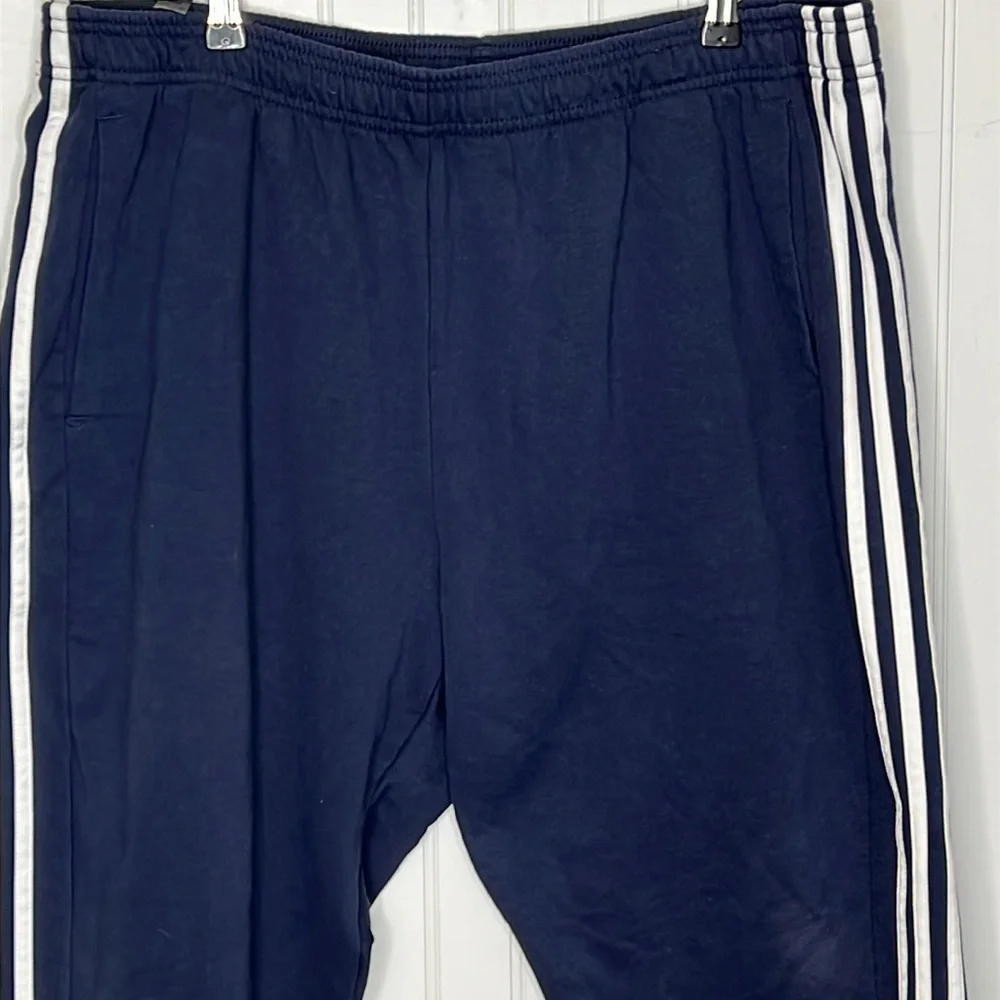 Adidas Navy and White 2XL Joggers